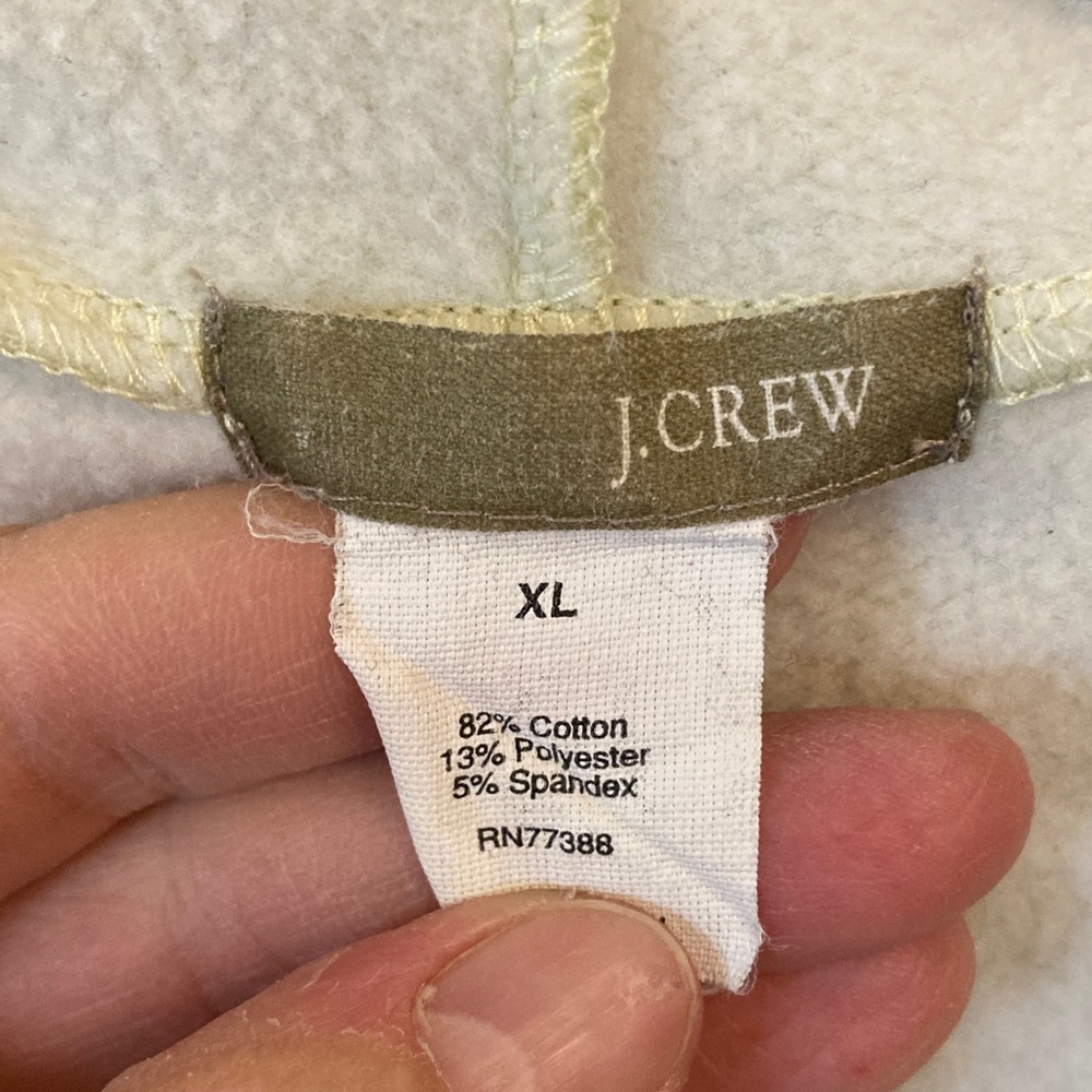 J. Crew Light Sage V-Neck Hooded Pullover - Picture 2 of 5